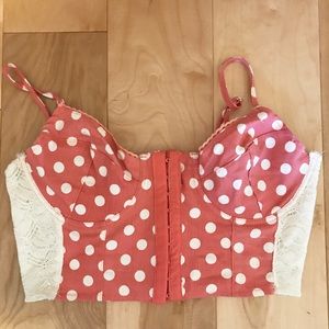 Tobi polka dot crop too
